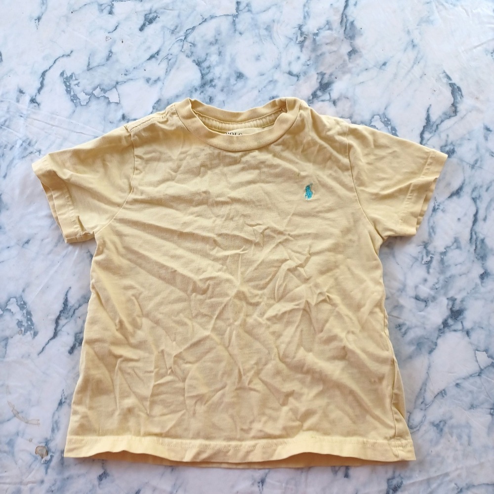 Polo Ralph Lauren T-Shirt Kids 2T Yellow Short Sleeve Embroidered Pony Logo Play